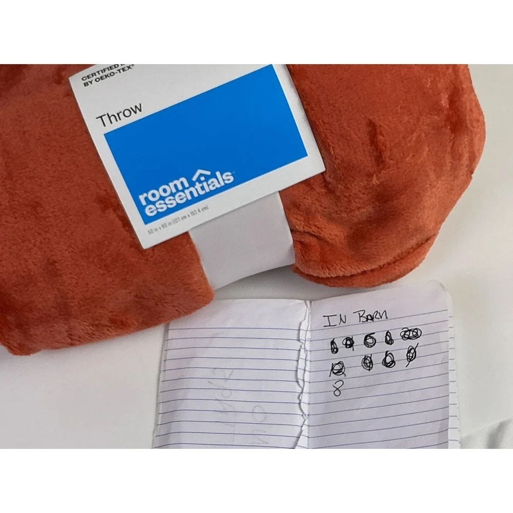 Room Essentials Throw‎ Blanket 50x60 Inches Cozy Orange Recycled Polyester